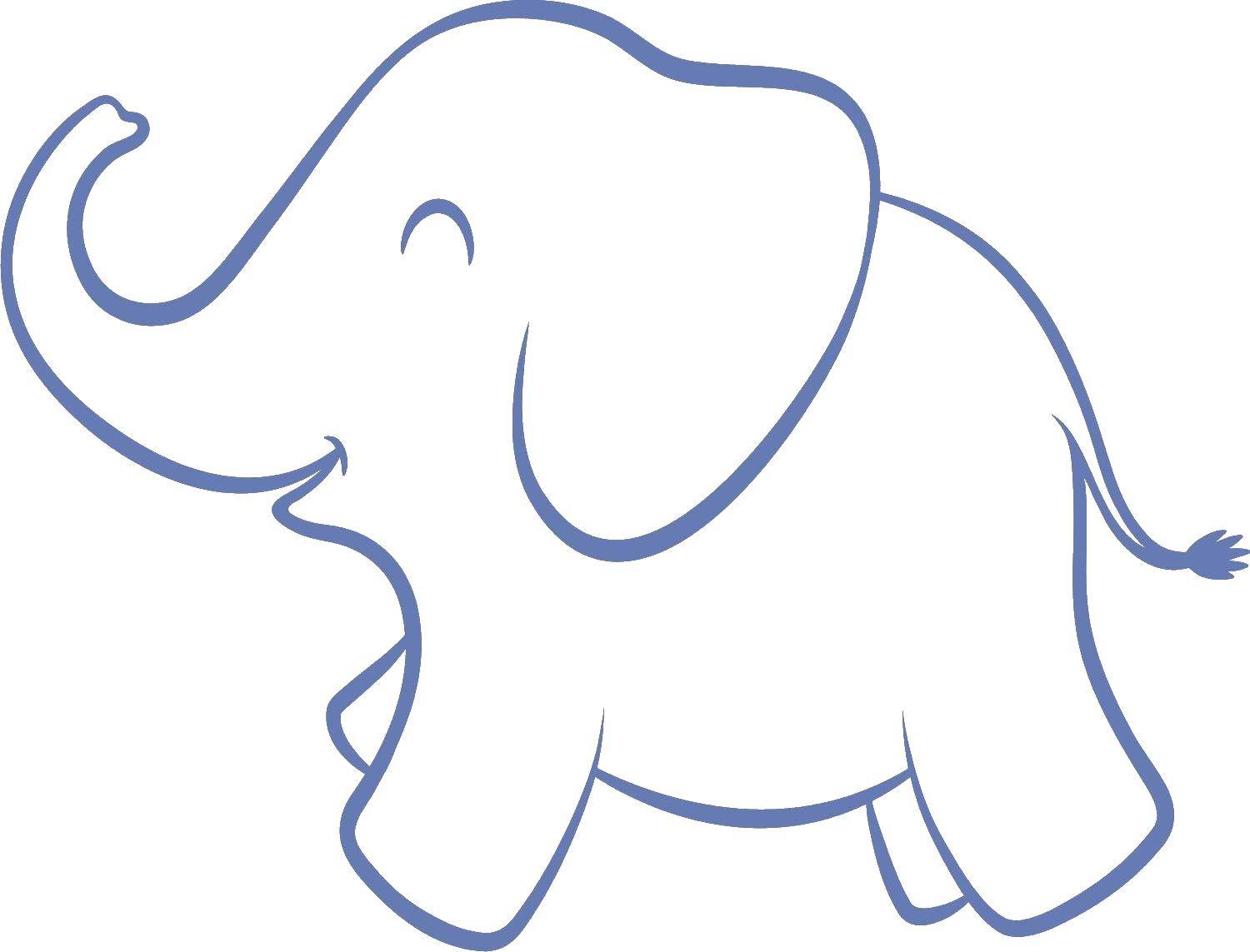 Название: Раскраска Контур слоника. Категория: контуры слона для вырезания. Теги: контру, слоненок, бивни, хобот.