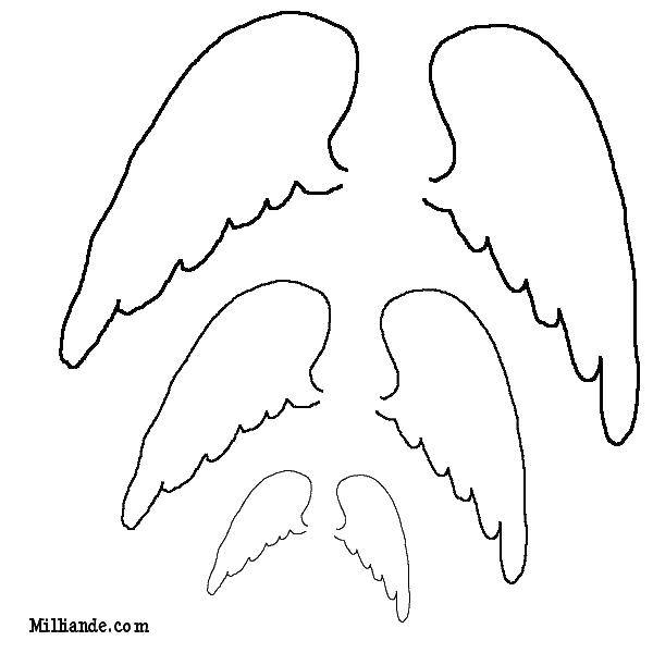 Название: Раскраска Контур трех пар крыльев. Категория: Контуры ангела для вырезания. Теги: контур, крылья, ангел.