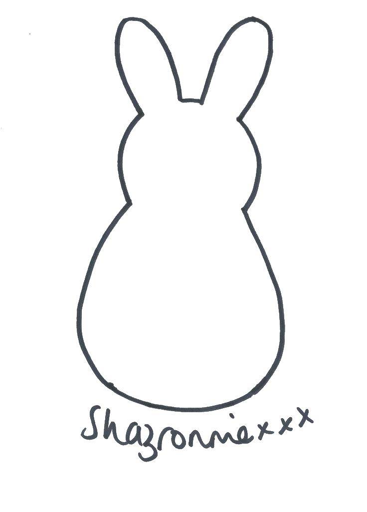 Название: Раскраска Контур зайки. Категория: Контур зайца для вырезания. Теги: контур, кролик, голова, ушки.