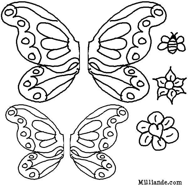 Coloring The wings of butterflies and flowers. Category coloring. Tags:  the wings of a butterfly, butterfly.