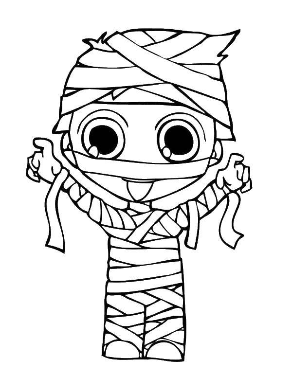 Название: Раскраска Мальчик мумия. Категория: Мумия. Теги: мальчик, мумия.