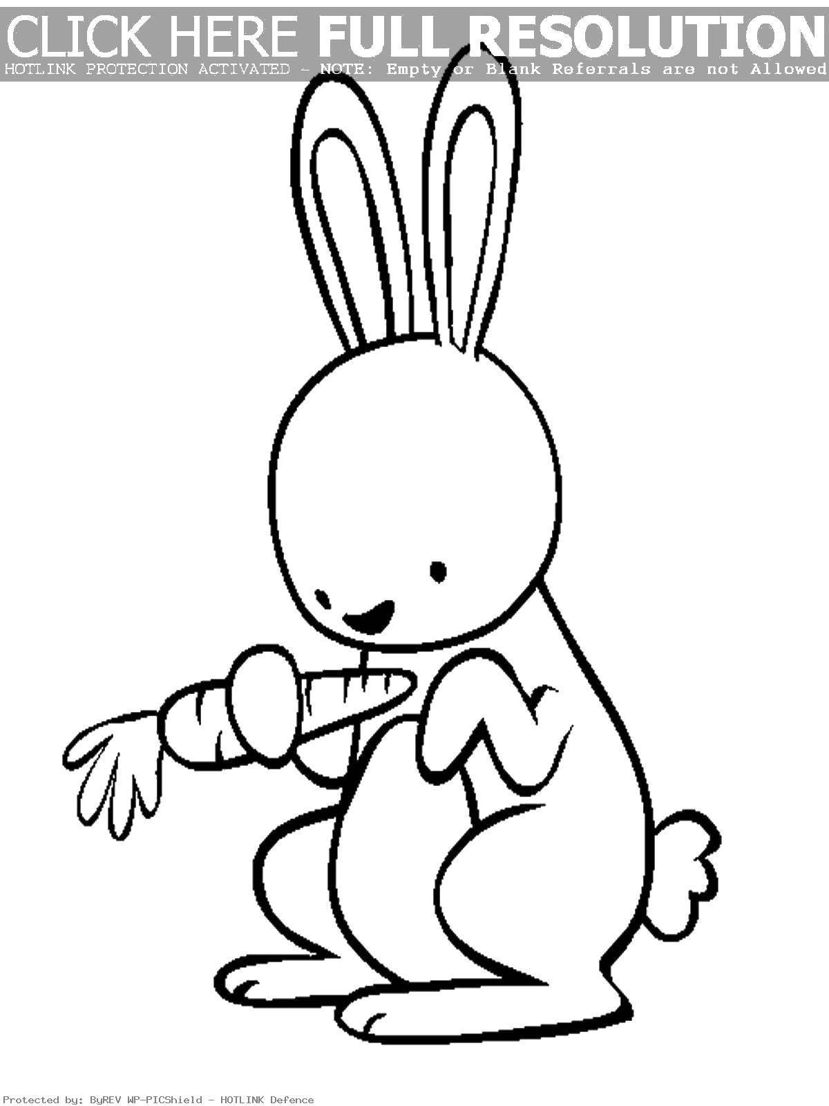 Название: Раскраска Морковка и кролик. Категория: раскраски. Теги: кролик, морковка, уши, хвост.