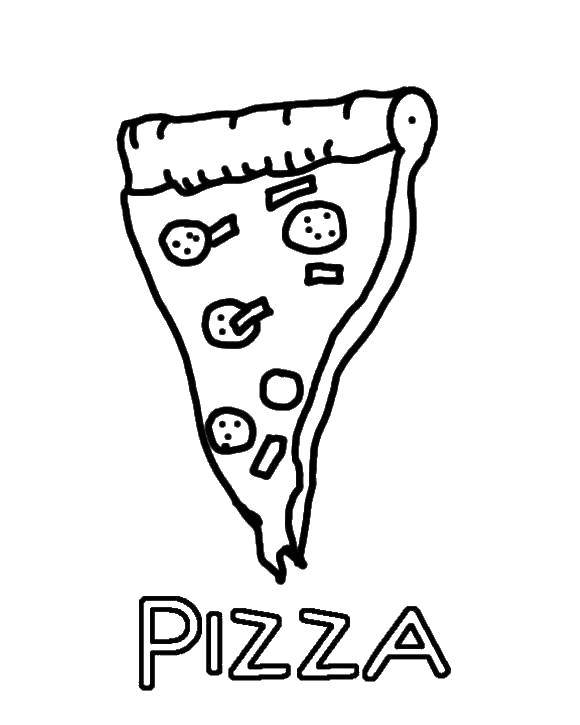 Название: Раскраска Один кусок пиццы. Категория: еда. Теги: кусок, пицца.