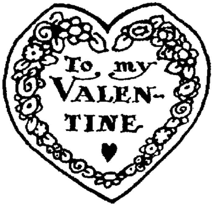 Название: Раскраска Открытка к дню святого валентина. Категория: День святого валентина. Теги: сердечко, открытка, валентинка.