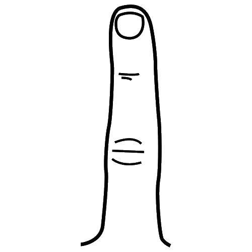 Название: Раскраска Палец руки. Категория: Контур руки и ладошки для вырезания. Теги: палец, ноготь.