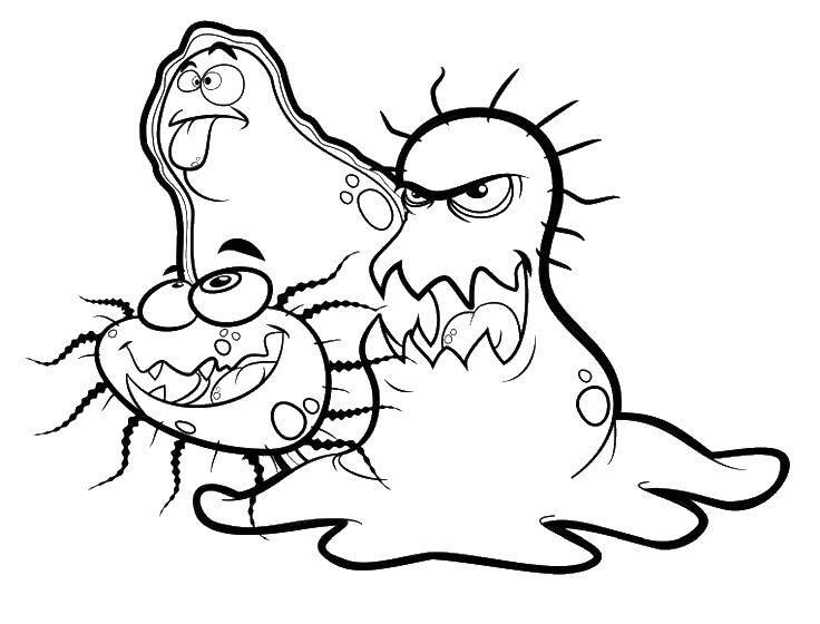 Coloring Bad germs. Category coloring. Tags:  germs, bacteria, dirt.