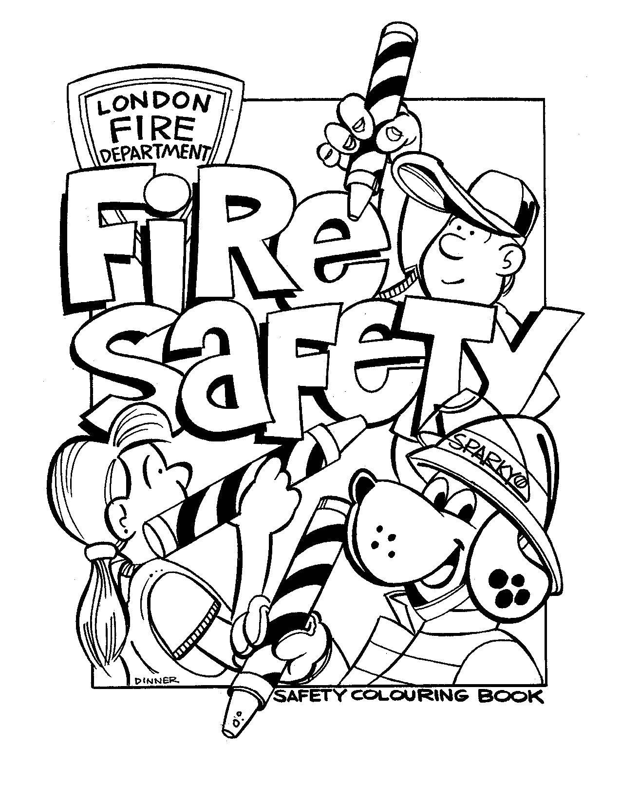 Название: Раскраска Пожарная безопасность. Категория: Огонь. Теги: огонь, пожарные, пожарный.