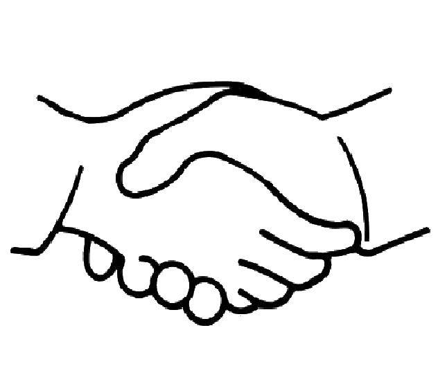 Coloring Handshake. Category The contour of the hands and palms to cut. Tags:  the palms, fingers.