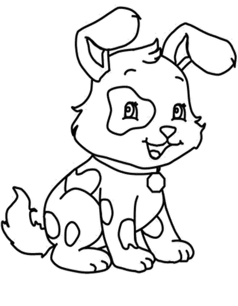 Coloring The puppy in the spot and collar. Category dogs. Tags:  puppy, dog, ears.