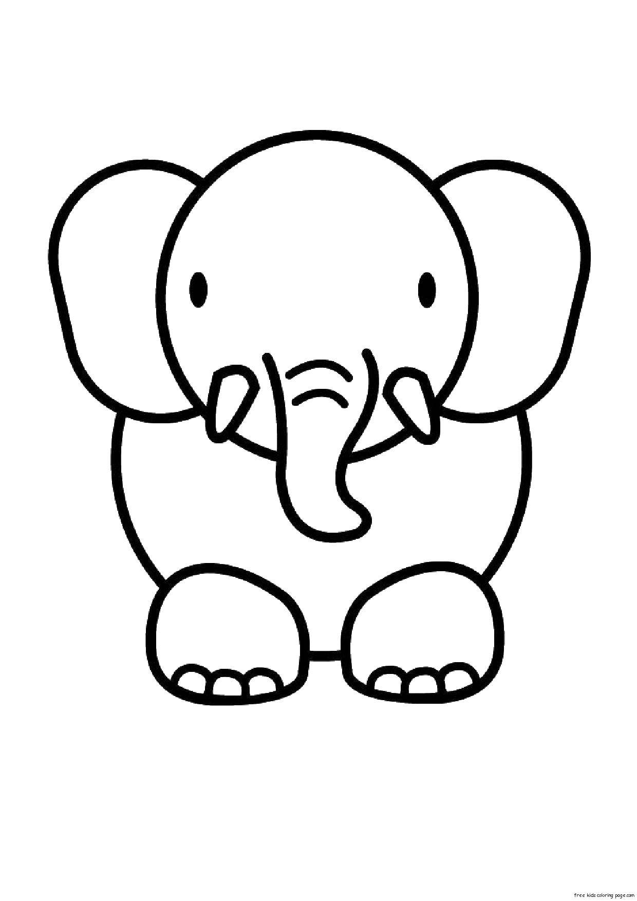 Coloring Elephant with tusks. Category animals. Tags:  elephant, tusks, trunk.