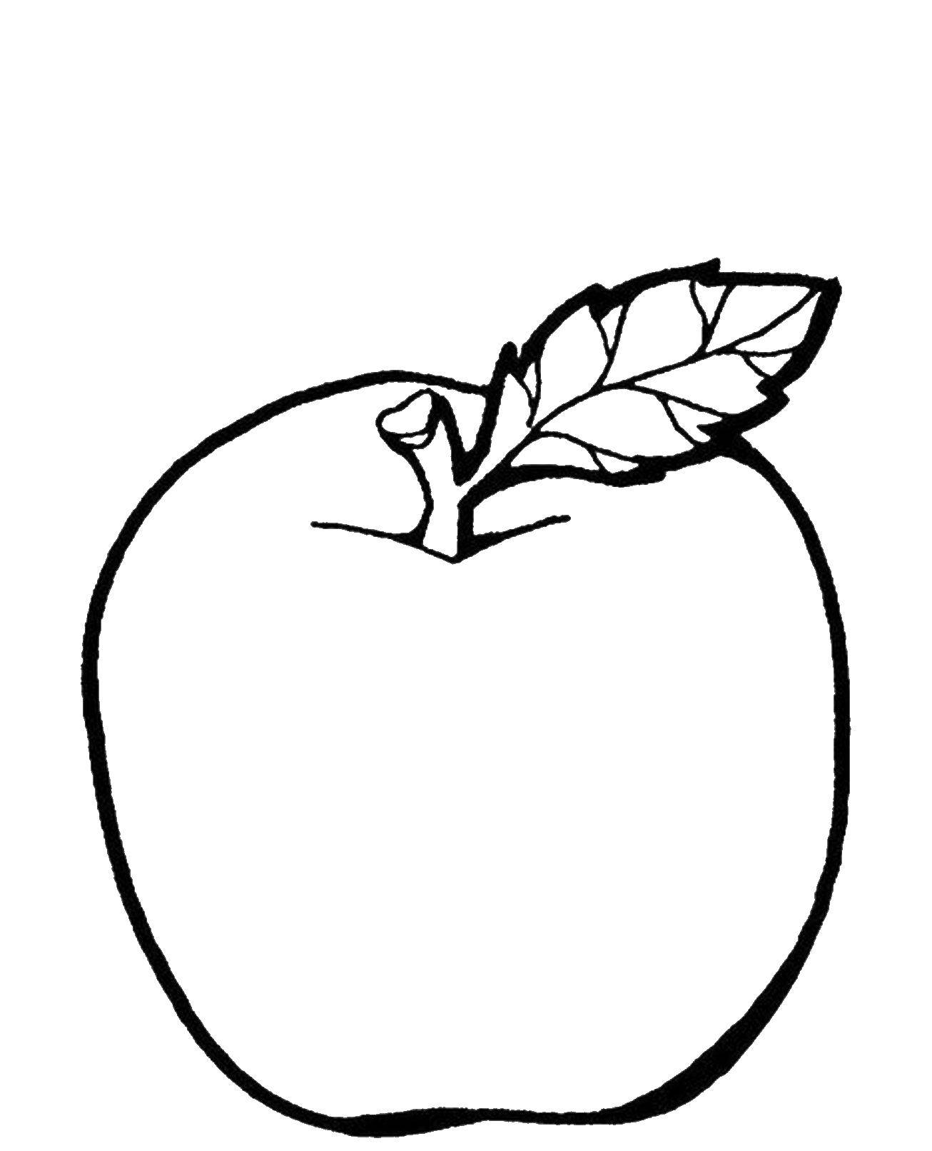 Название: Раскраска Спелое яблочко. Категория: Фрукты. Теги: фрукты, яблоко.