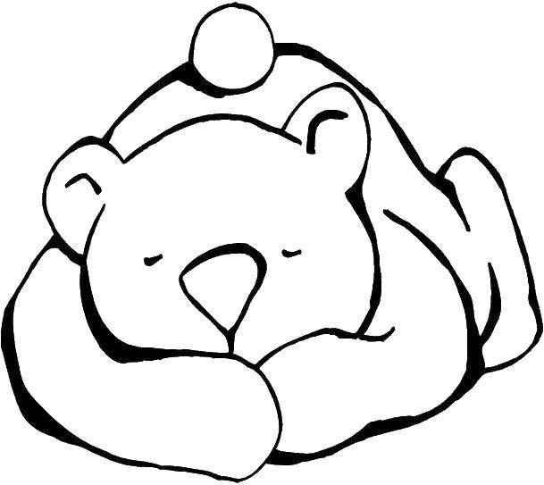 Название: Раскраска Спящий мишутка. Категория: Сон. Теги: сон, мишка, медведи.