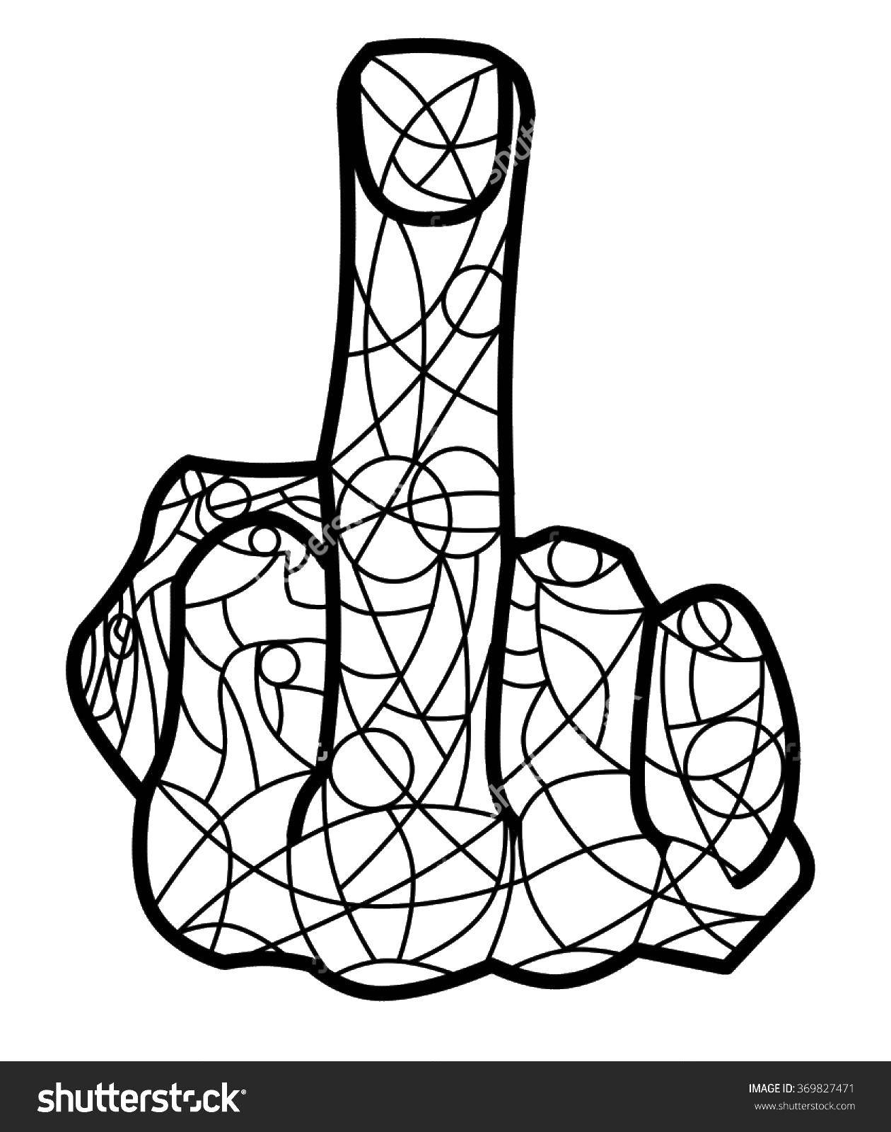 Coloring The middle finger and patterns. Category coloring. Tags:  palm, finger patterns.