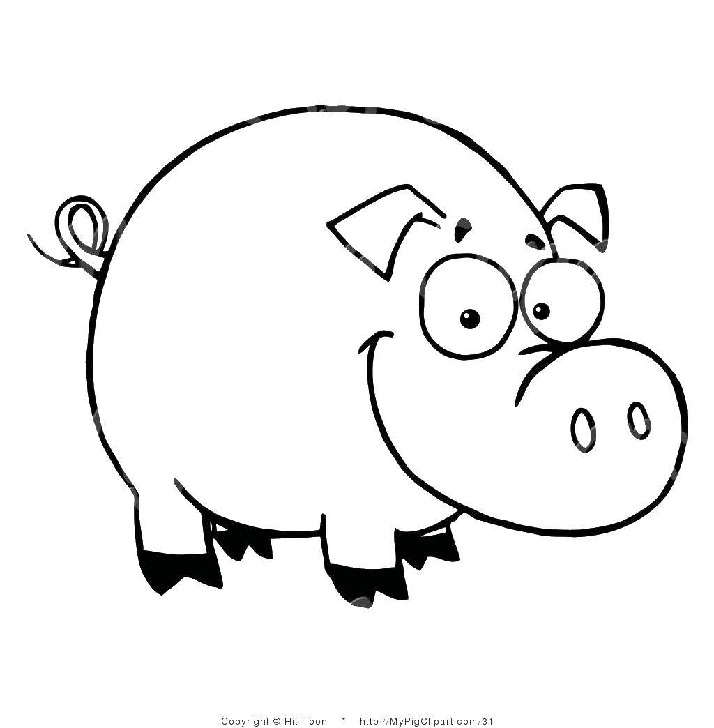 Название: Раскраска Свинья копилка. Категория: Контур свиньи для вырезания. Теги: свинья, копилка, хвост.