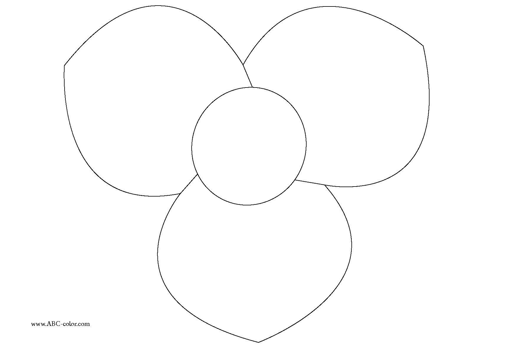 Coloring Three petals. Category flowers. Tags:  flowers, flowers, petals.