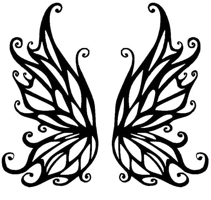 Coloring Patterned wings. Category coloring. Tags:  wings, uzorchiki.