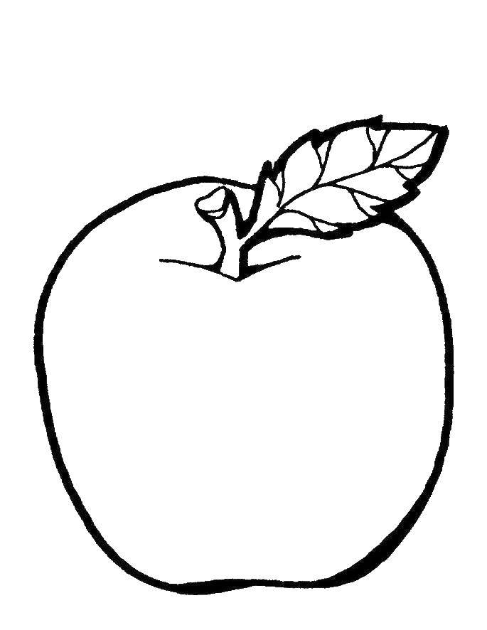 Название: Раскраска Яблочко. Категория: Фрукты. Теги: фрукты, яблоко.