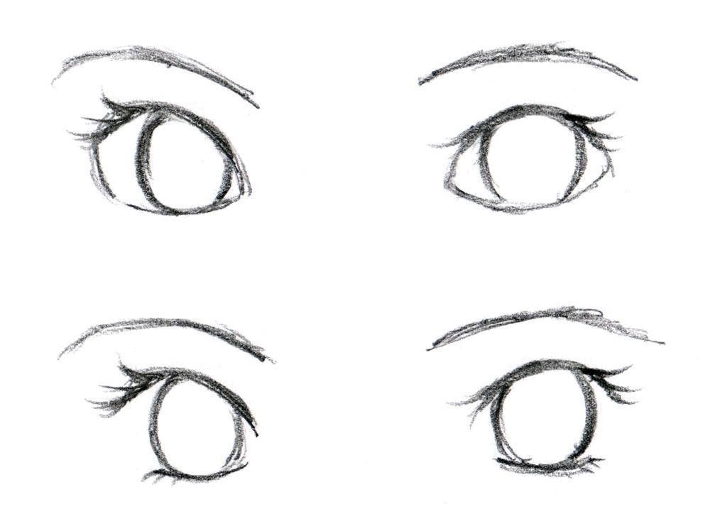 Название: Раскраска 2 пары глаз. Категория: контур глаза. Теги: глаза, глазки.
