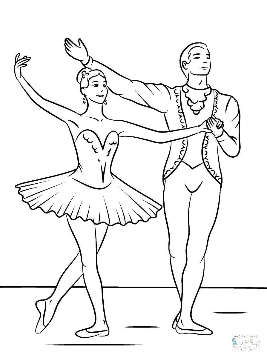 Coloring Ballet dancer and ballerina. Category ballerina. Tags:  ballerina, ballet, dance.