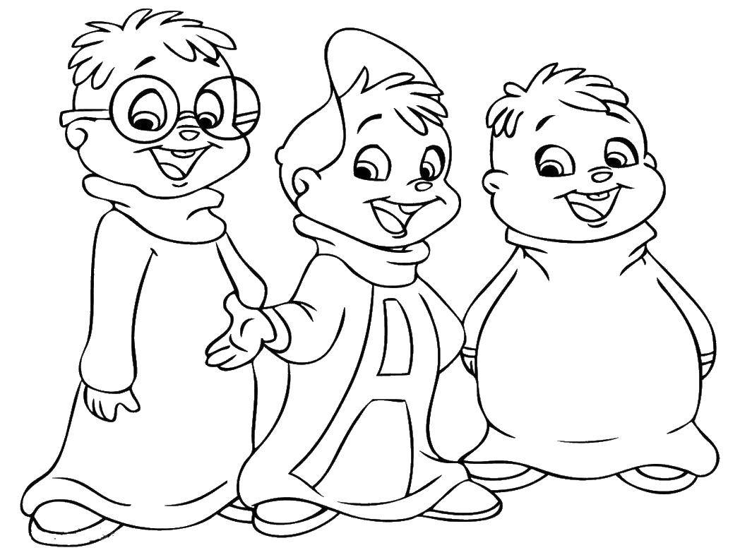 Coloring Brothers the chipmunks. Category Alvin. Tags:  Alvin, chipmunks, glasses.