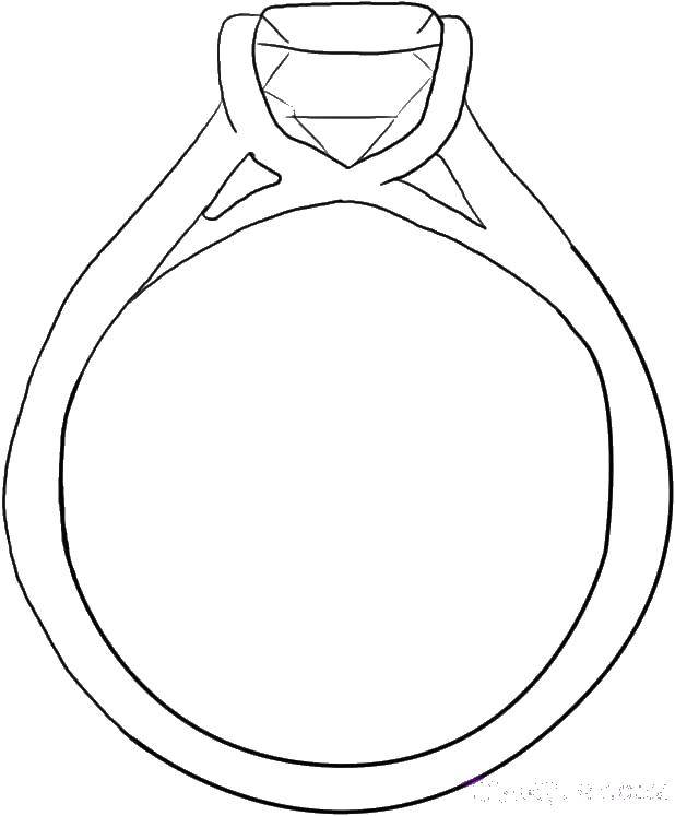 Название: Раскраска Бриллиантовое кольцо. Категория: кольцо. Теги: кольца, бриллианты, колечко.