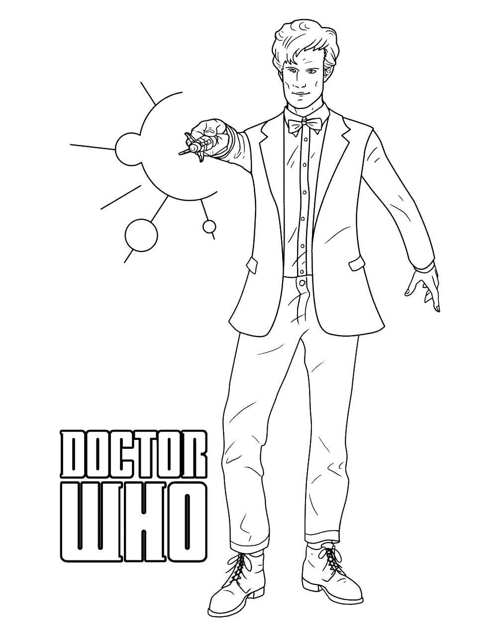 Название: Раскраска Доктор кто. Категория: Медицинские раскраски. Теги: доктор кто, костюм.
