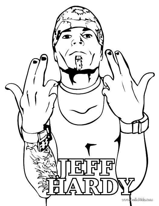 Coloring Jeff hardy. Category sports. Tags:  Sports, wrestling.