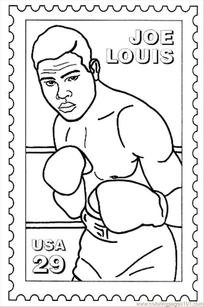 Название: Раскраска Джо льюис боксер. Категория: бокс. Теги: Спорт, бокс.