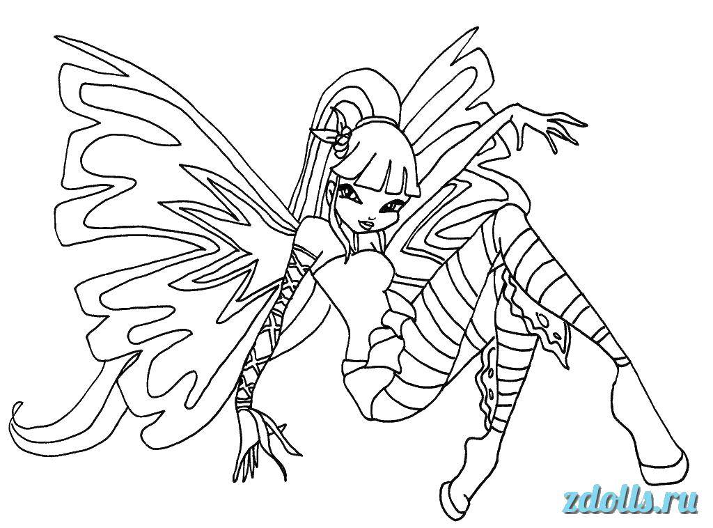 Coloring Fairy. Category fairies. Tags:  fairies , wings, cartoons.