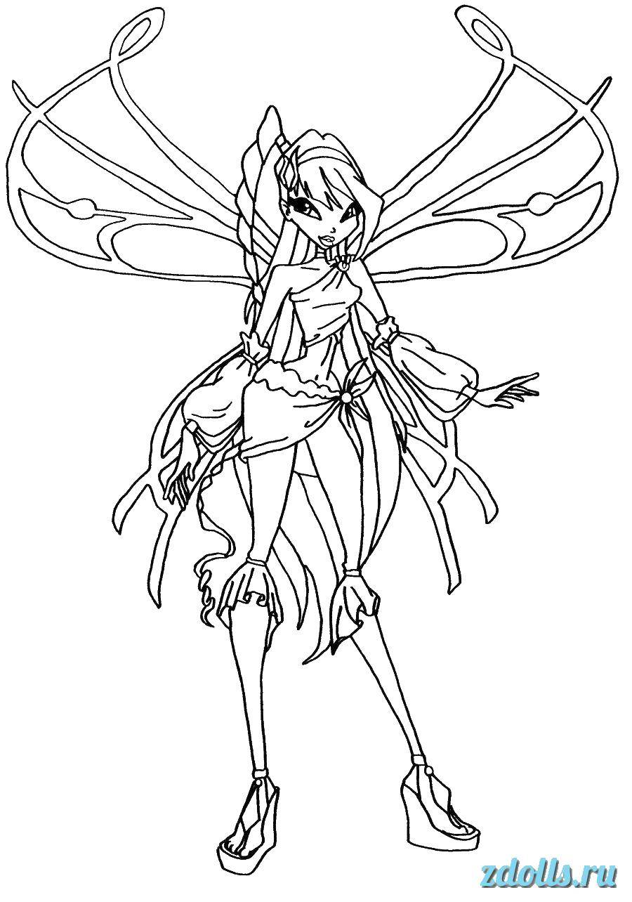 Coloring Fairy. Category fairies. Tags:  fairy cartoons, wings.