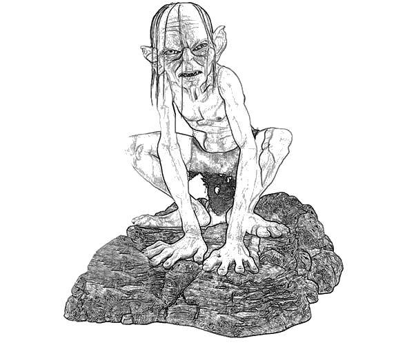 Coloring Gollum. Category Lord of the rings. Tags:  Lord of the rings movies, Gollum.