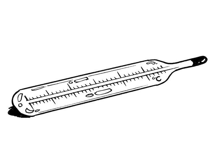 Coloring Thermometer. Category Medical coloring pages. Tags:  the thermometer, the mercury.