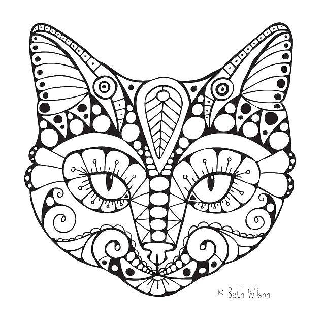 Coloring The cat in the patterns. Category The cat. Tags:  the cat, patterns, uzorchiki.