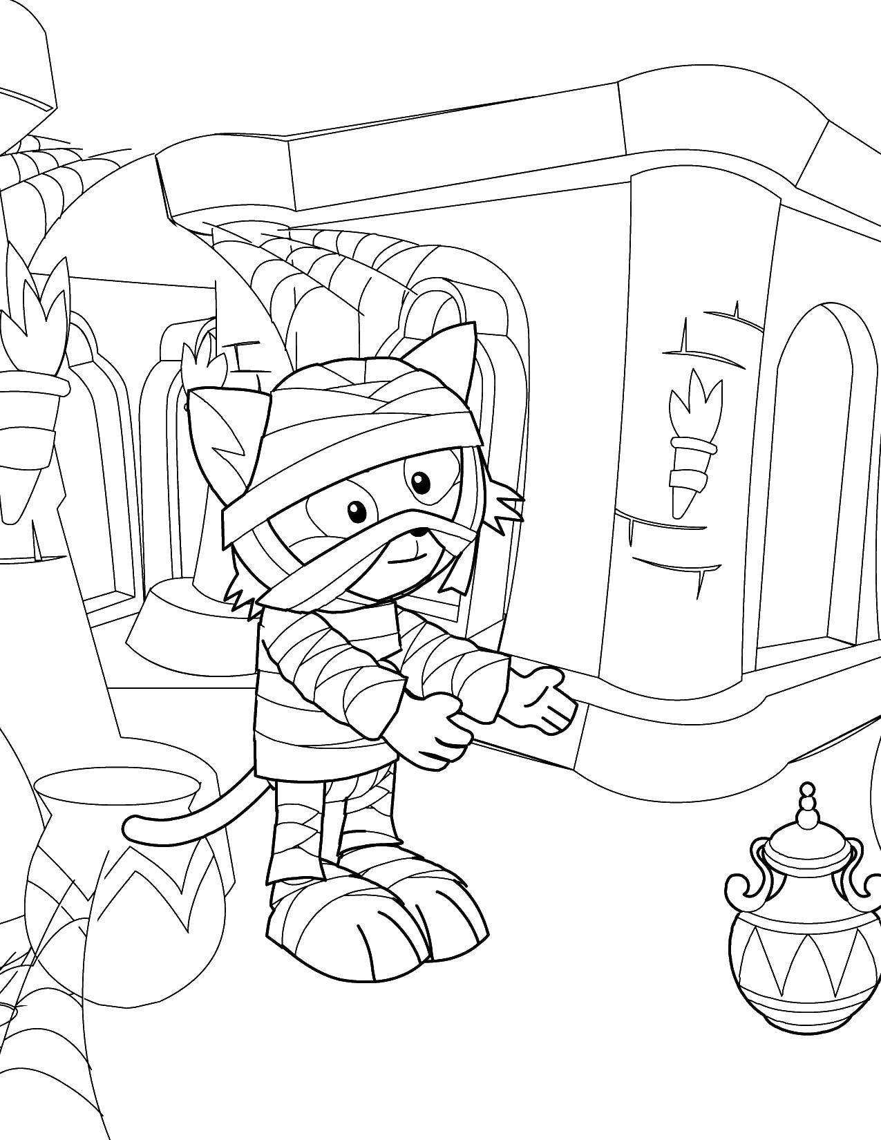 Coloring The cat mummy. Category The mummy. Tags:  The mummy.