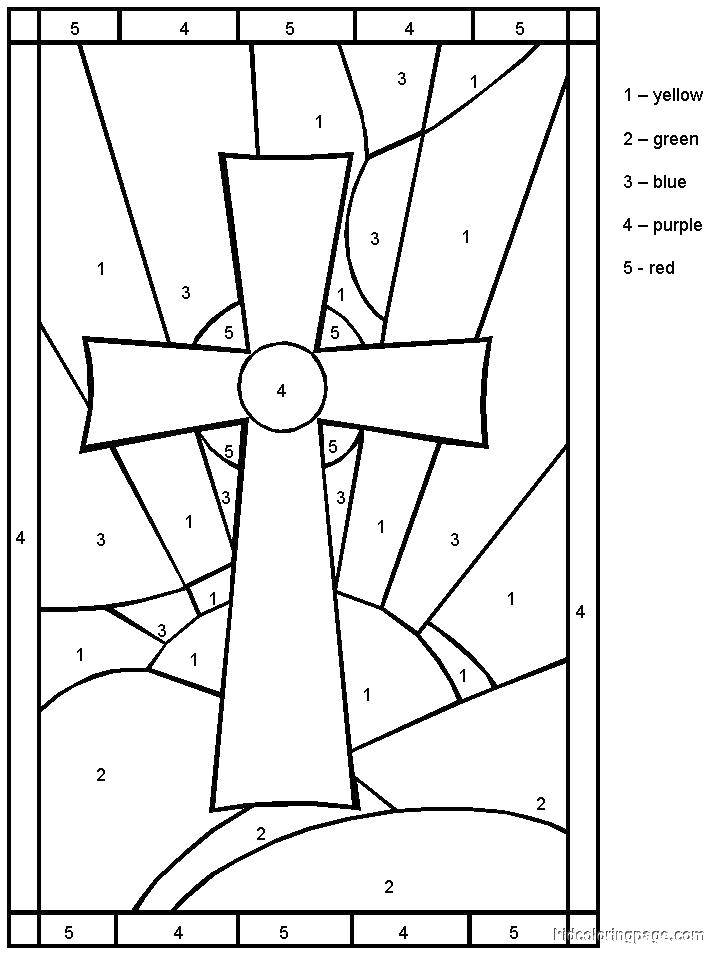 Coloring Cross and numbers. Category That number. Tags:  the cross, figures.