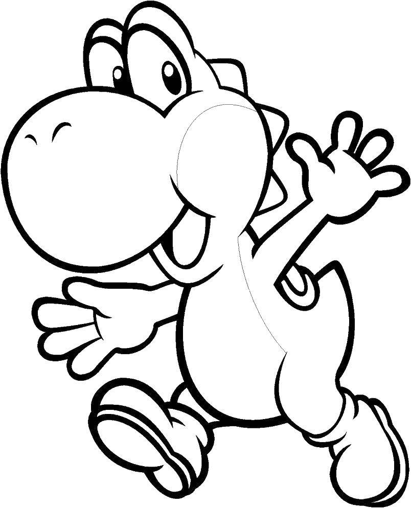 Coloring Crocodile from super Mario. Category Mario. Tags:  Mario, SuperMario, crocodile.