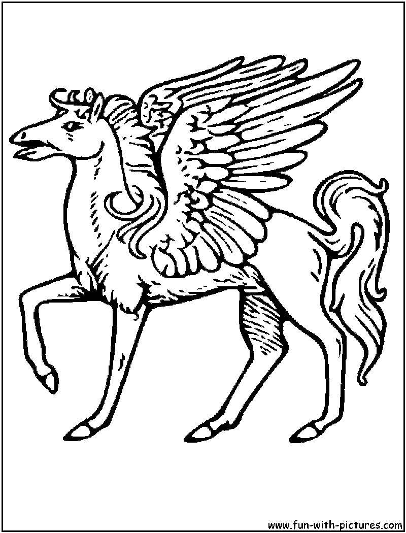 Название: Раскраска Крылья с перьями и конь. Категория: раскраски. Теги: конь, крылья.