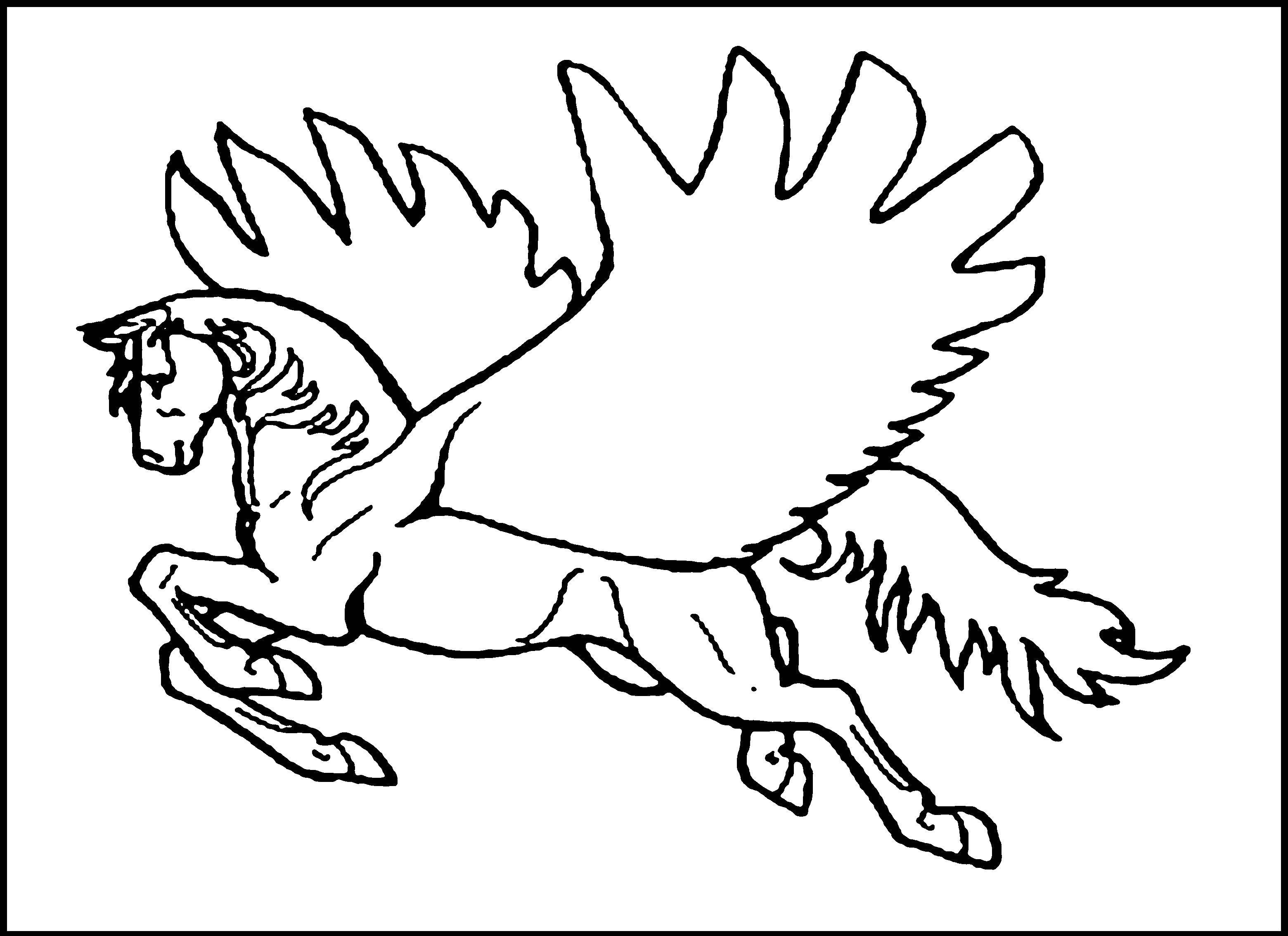 Coloring Flying Pegasus. Category coloring. Tags:  Magic create.