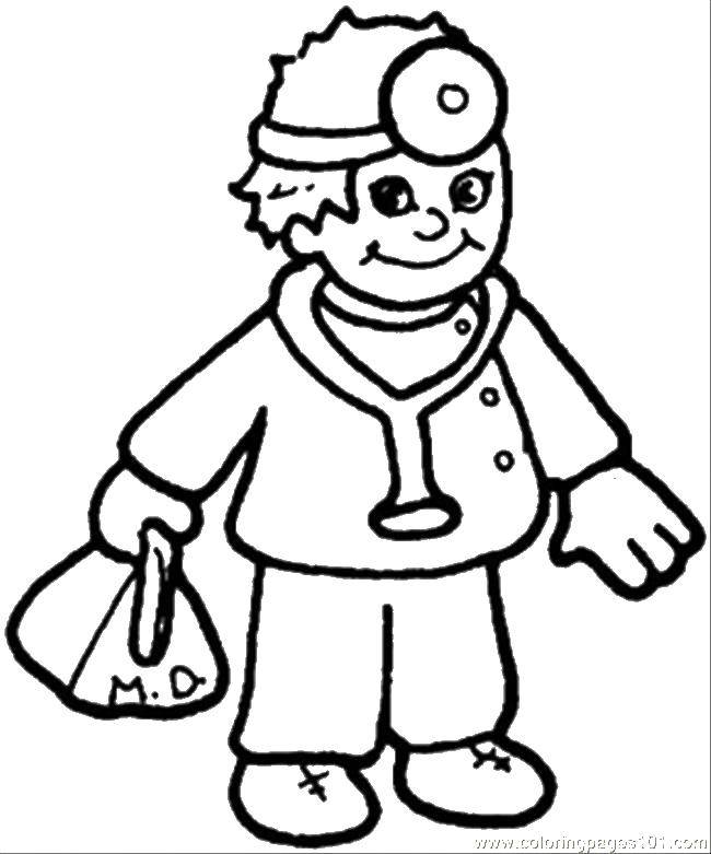 Coloring Baby doctor. Category Medical coloring pages. Tags:  Medical coloring pages.