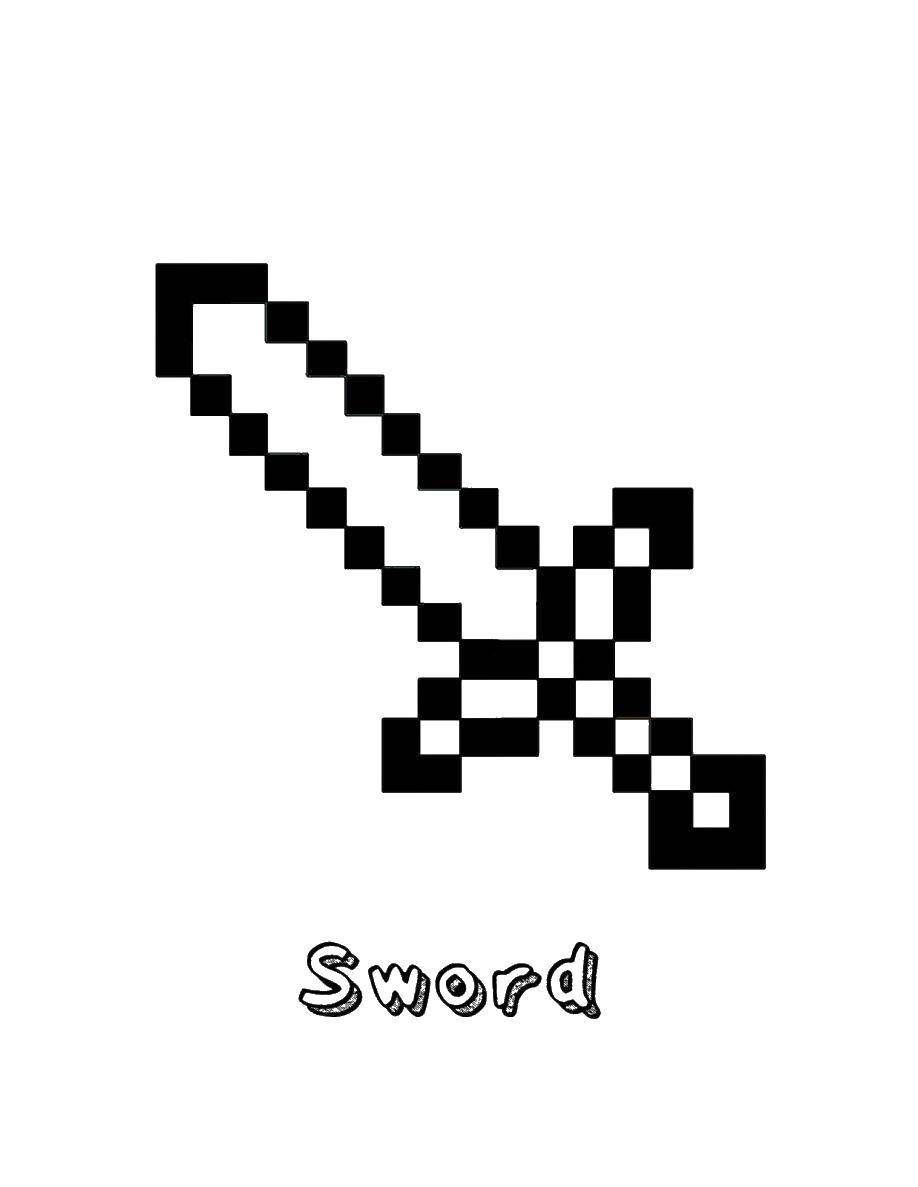 Coloring Sword in minecraft. Category minecraft. Tags:  minecraft, game, sword.