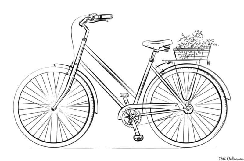 Название: Раскраска Милый велосипед. Категория: раскраски. Теги: велосипеды, транспорт.