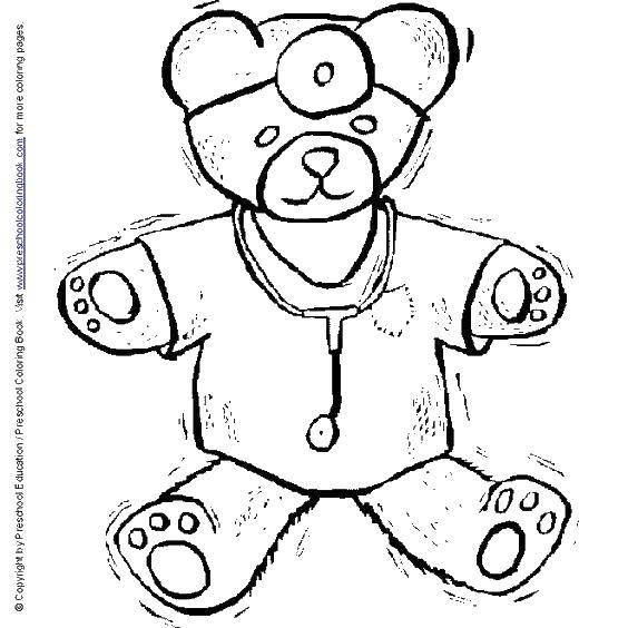 Coloring Bear doctor. Category toy. Tags:  toys, bear.