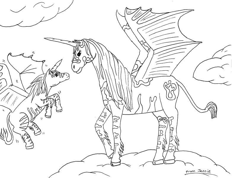 Coloring The Pegasi on the clouds. Category coloring. Tags:  Magic create.
