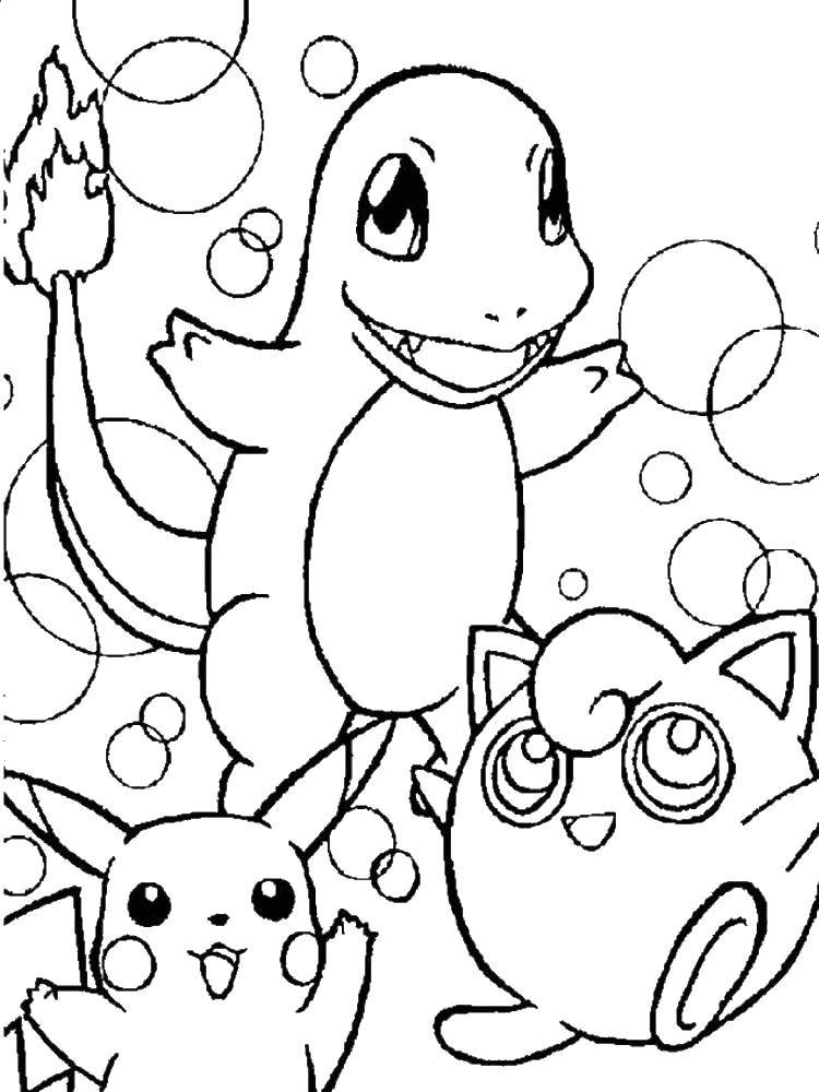 Coloring Pokemon and bubbles. Category pokemon. Tags:  pokemon Pikachu bubbles.