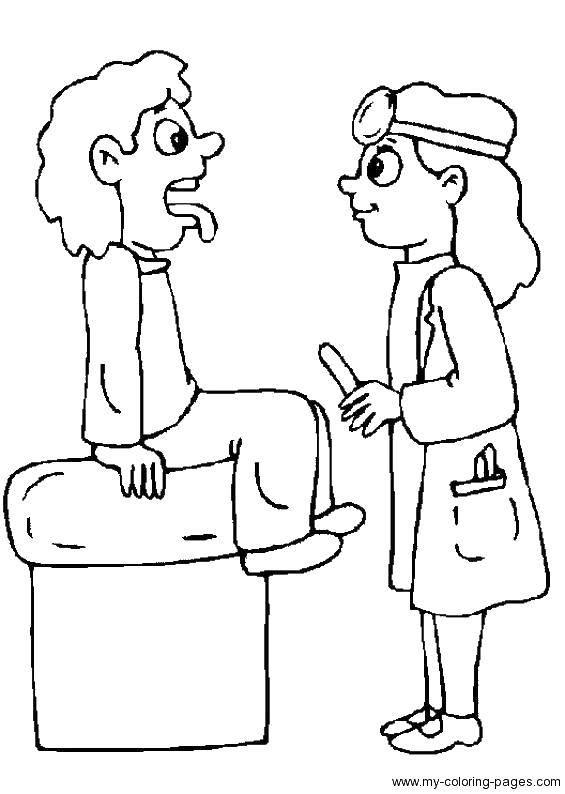 Coloring Check the throat. Category Medical coloring pages. Tags:  Medical coloring pages.