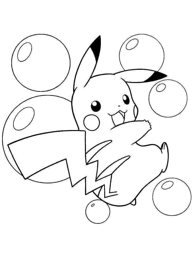 Coloring Bubbles and Pikachu. Category pokemon. Tags:  Pikachu, bubbles.