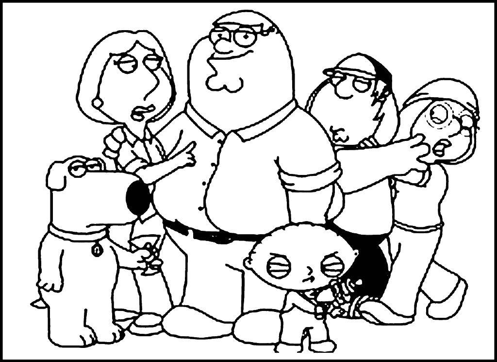 Название: Раскраска Семейный парень. Категория: Члены семьи. Теги: Гриффины, мультфильм.
