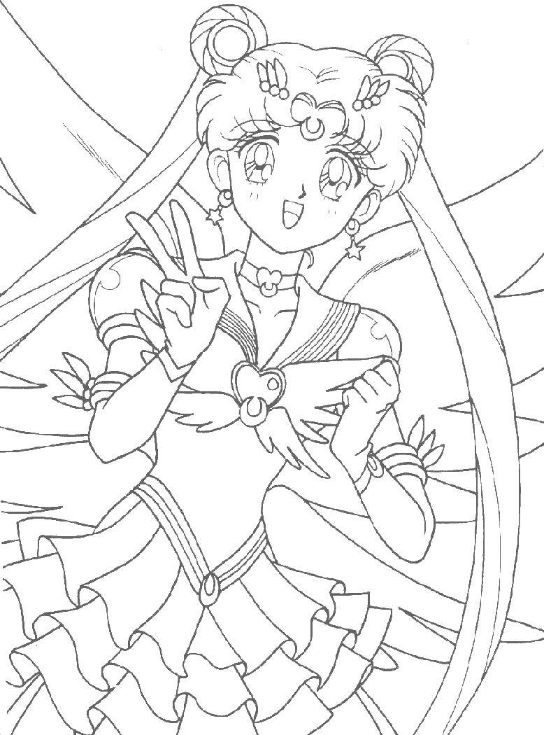 Coloring Sailor. Category cartoons. Tags:  Sailor moon, anime, cartoons.