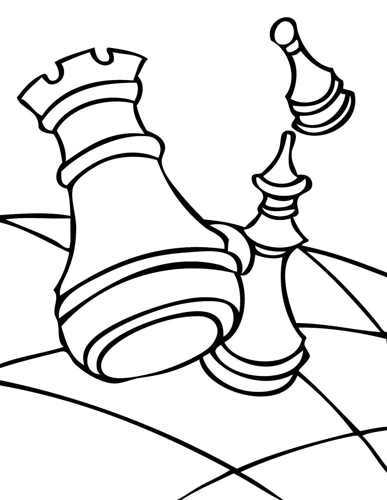 Раскраски Раскраска Шахматные фигуры Шахматы, скачать распечатать раскраски.