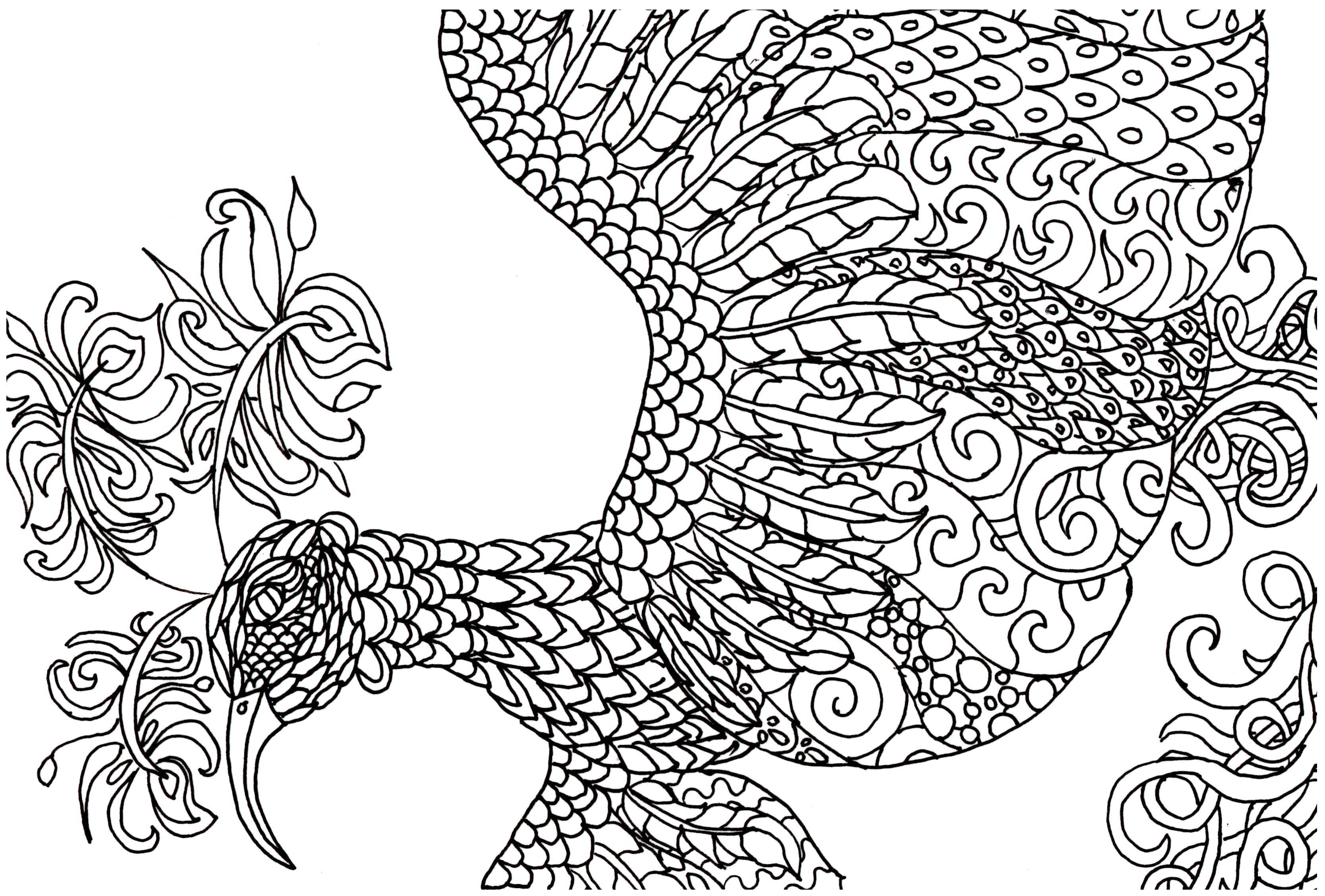 Coloring Fabulous peacock patterns. Category patterns. Tags:  Patterns, birds, peacock.